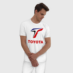 Пижама хлопковая мужская Тойота, цвет: белый — фото 2