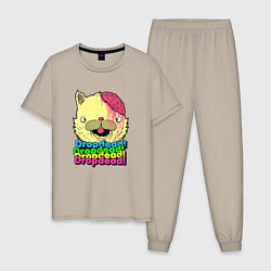 Пижама хлопковая мужская Dropdead Kitty, цвет: миндальный
