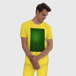 Пижама хлопковая мужская Цифровая иллюзия, цвет: желтый — фото 2