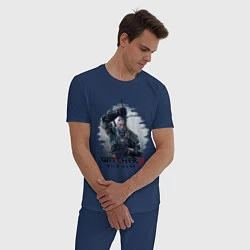 Пижама хлопковая мужская The Witcher 3, цвет: тёмно-синий — фото 2