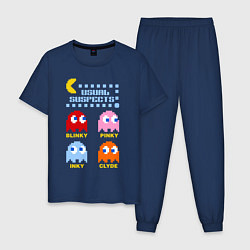 Пижама хлопковая мужская Pac-Man: Usual Suspects, цвет: тёмно-синий
