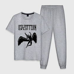 Пижама хлопковая мужская Led Zeppelin Swan, цвет: меланж