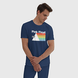Пижама хлопковая мужская Pink Floyd, цвет: тёмно-синий — фото 2