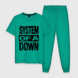 Пижама хлопковая мужская System Of A Down, цвет: зеленый