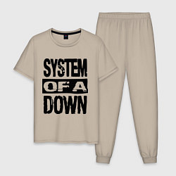 Пижама хлопковая мужская System Of A Down, цвет: миндальный