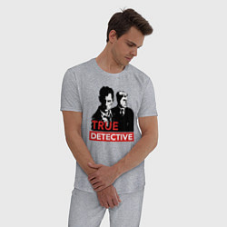 Пижама хлопковая мужская True Detective, цвет: меланж — фото 2