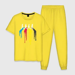 Пижама хлопковая мужская Abbey Road Colors, цвет: желтый