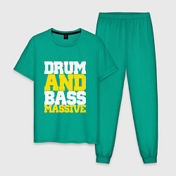 Пижама хлопковая мужская DRUM AND BASS MASSIVE, цвет: зеленый
