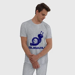 Пижама хлопковая мужская Subaru, цвет: меланж — фото 2