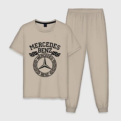 Пижама хлопковая мужская Mercedes Benz, цвет: миндальный