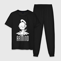 Пижама хлопковая мужская Armind, цвет: черный