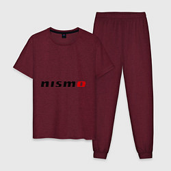 Пижама хлопковая мужская Nismo, цвет: меланж-бордовый