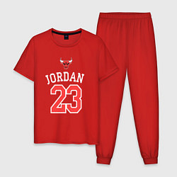 Пижама хлопковая мужская Jordan 23, цвет: красный