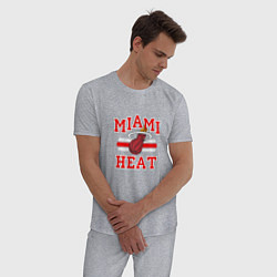 Пижама хлопковая мужская Miami Heat, цвет: меланж — фото 2