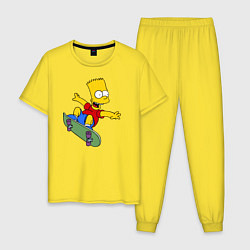 Мужская пижама Барт на скейте