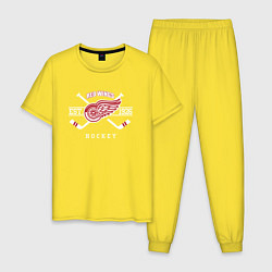 Пижама хлопковая мужская Detroit Red Wings: Est.1926, цвет: желтый