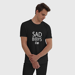 Пижама хлопковая мужская SAD BOYS, цвет: черный — фото 2