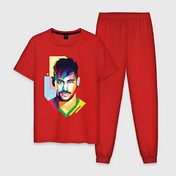 Пижама хлопковая мужская Neymar: fun-art, цвет: красный