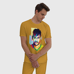Пижама хлопковая мужская Neymar: fun-art, цвет: горчичный — фото 2