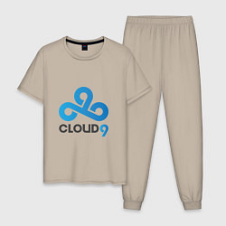 Пижама хлопковая мужская Cloud9, цвет: миндальный