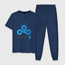 Пижама хлопковая мужская Cloud9, цвет: тёмно-синий