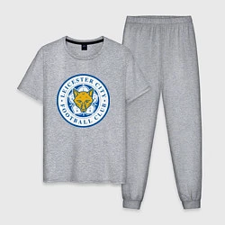 Пижама хлопковая мужская Leicester City FC, цвет: меланж