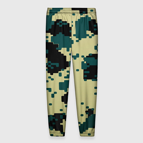Мужские брюки Камуфляж пиксельный: зеленый/черный / 3D-принт – фото 2
