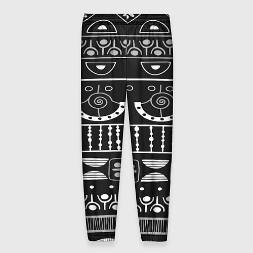 Мужские брюки Black and White ethnic / 3D-принт – фото 2
