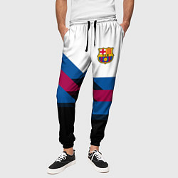 Брюки на резинке мужские Barcelona FC: Black style, цвет: 3D-принт — фото 2