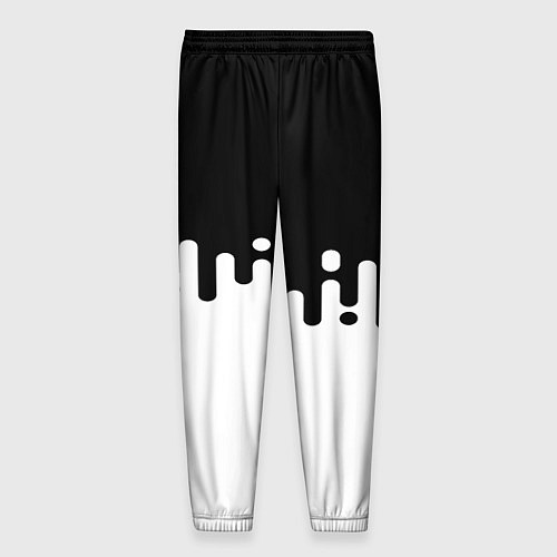 Мужские брюки Чёрно-белый узор / 3D-принт – фото 2