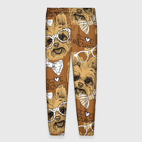 Мужские брюки I love my Yorkie / 3D-принт – фото 2