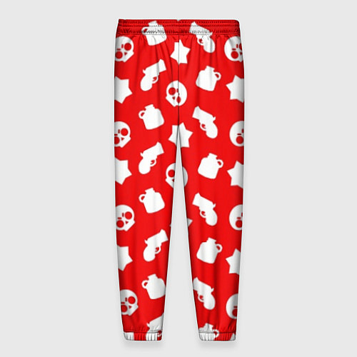 Мужские брюки Brawl Stars: Red & White / 3D-принт – фото 2