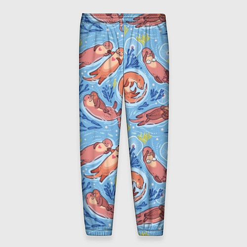 Мужские брюки Весёлые дружные выдры / 3D-принт – фото 2
