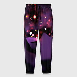 Мужские брюки Фиолетовая абстракция с блестками