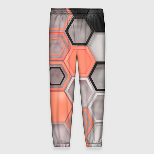 Мужские брюки Объемные соты абстрактные / 3D-принт – фото 2