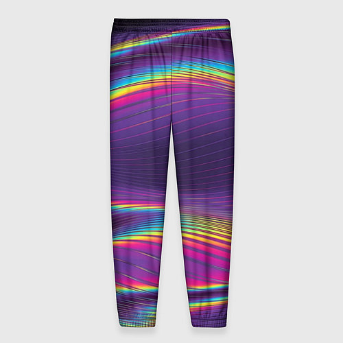 Мужские брюки Разноцветные волнообразные / 3D-принт – фото 2