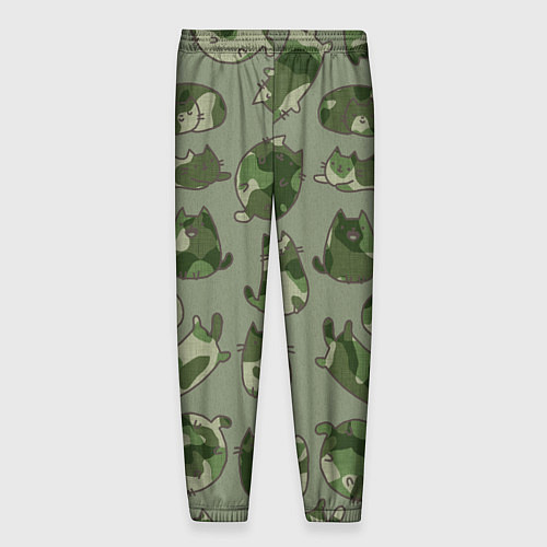 Мужские брюки Камуфляж с котиками хаки / 3D-принт – фото 2