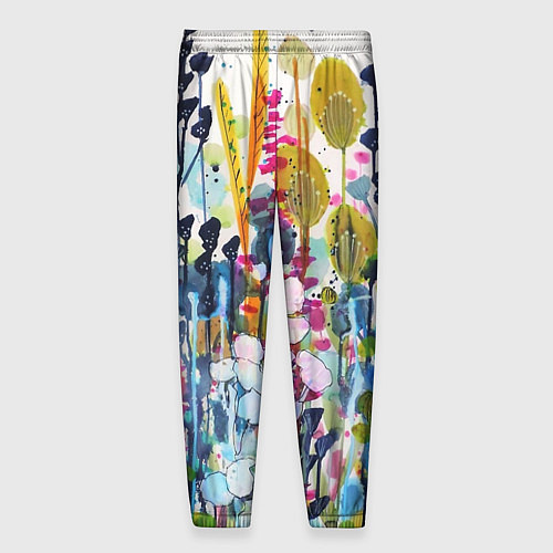 Мужские брюки Watercolor Flowers / 3D-принт – фото 2