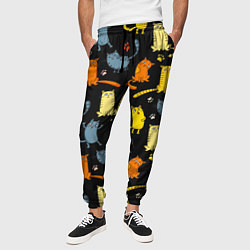Брюки на резинке мужские Смешные Котики, цвет: 3D-принт — фото 2