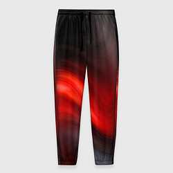 Брюки на резинке мужские BLACK RED WAVES АБСТРАКЦИЯ, цвет: 3D-принт