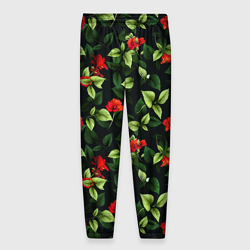 Мужские брюки Цветочный сад / 3D-принт – фото 2