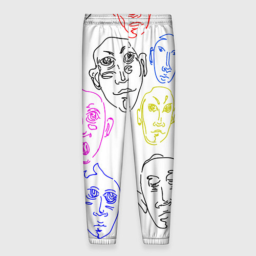 Мужские брюки Цветные лица / 3D-принт – фото 2