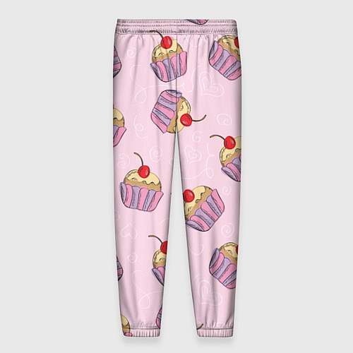 Мужские брюки Капкейки на розовом / 3D-принт – фото 2