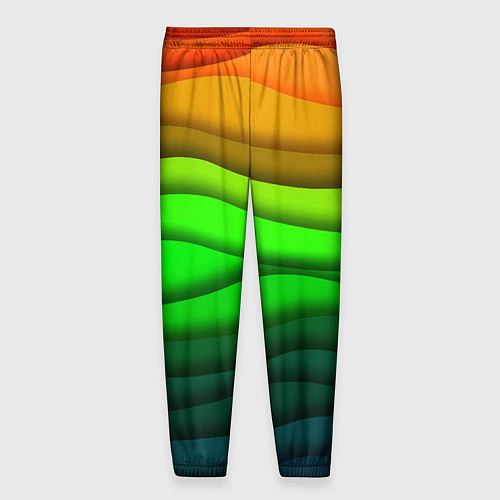 Мужские брюки Цветные волны / 3D-принт – фото 2