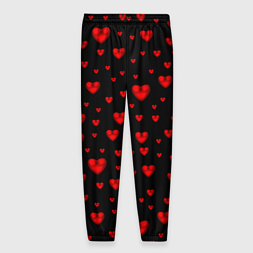 Мужские брюки Красные сердца / 3D-принт – фото 2