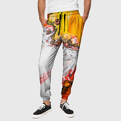Брюки на резинке мужские Рисунок желтой краской, цвет: 3D-принт — фото 2