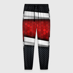 Мужские брюки 3D Красные соты металлические