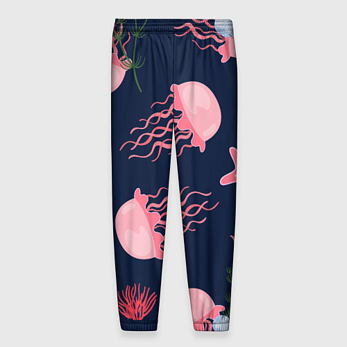 Мужские брюки Розовые медузы / 3D-принт – фото 2