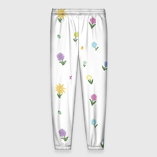 Мужские брюки Цветы и бабочки / 3D-принт – фото 2