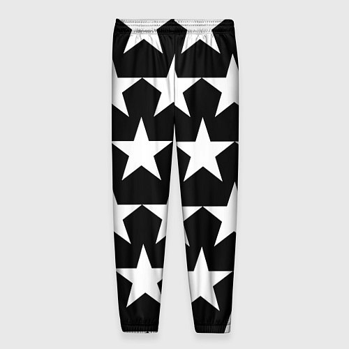 Мужские брюки Белые звёзды на чёрном фоне 2 / 3D-принт – фото 2